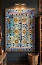 Sky Dawn Luxury Vintage Suzani Kantha Throw