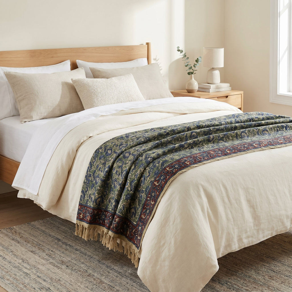 Rich Bloom Handmade Bagru Block Print Throw
