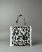 Black Pendants Ruffle Tote Bag