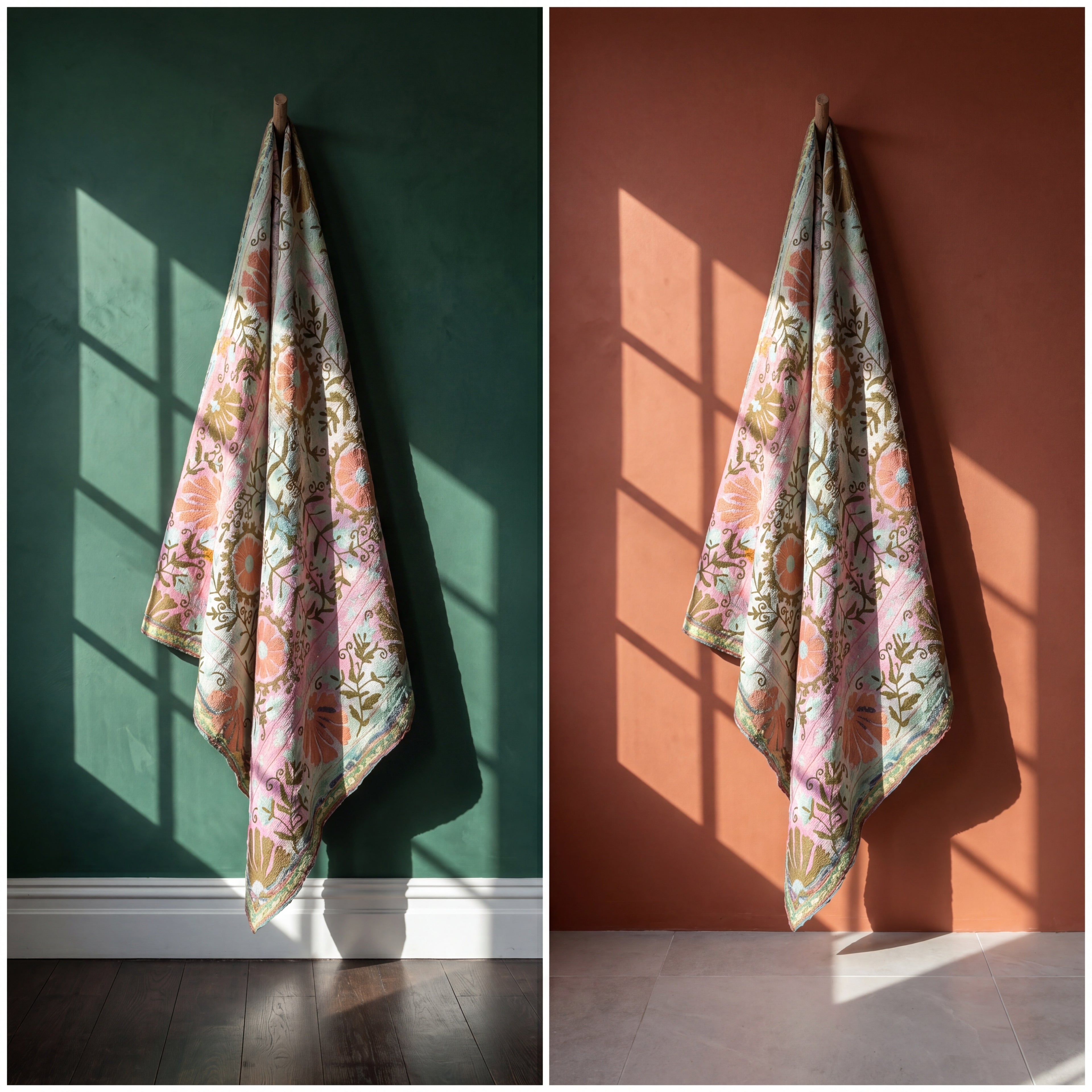 Mosaic Marigold Luxury Vintage Suzani Kantha Throw