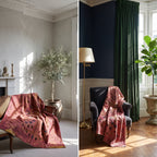 Golden Lotus Luxury Vintage Suzani Kantha Throw