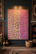 Sky Mist Luxury Vintage Suzani Kantha Throw
