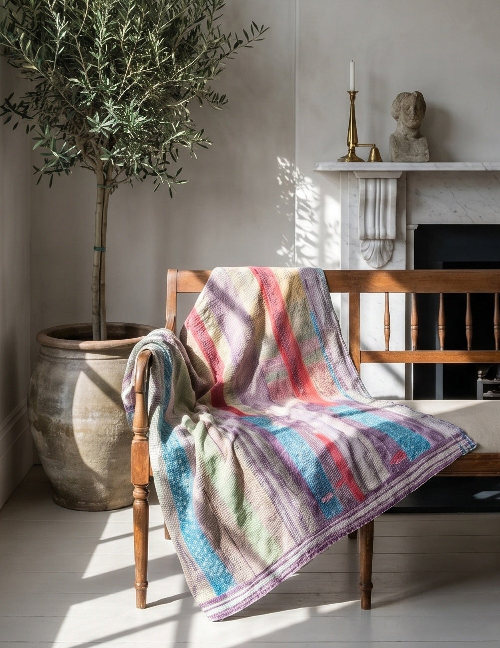 Desert Indigo Handmade Vintage Bagru Throw