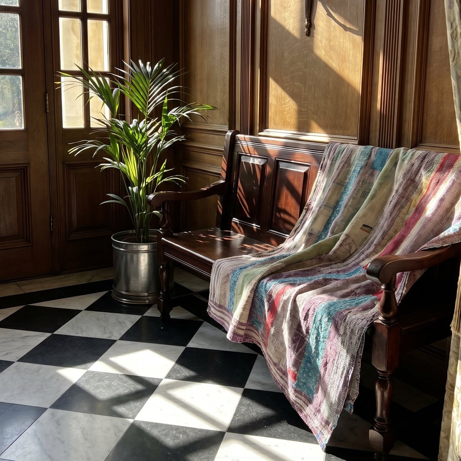 Desert Indigo Handmade Vintage Bagru Throw