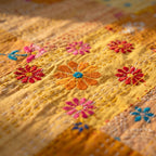 Zen Bloom Handmade Patola Kantha Queen Bedspread