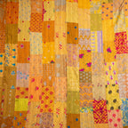 Zen Bloom Handmade Patola Kantha Queen Bedspread