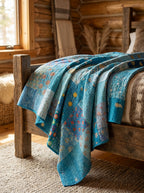 Maple Terracotta Handmade Patola Kantha Bedspread