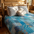 Maple Terracotta Handmade Patola Kantha Bedspread