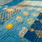 Maple Terracotta Handmade Patola Kantha Bedspread