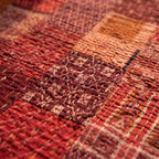 Crimson Tide Handmade Patola Kantha Bedspread