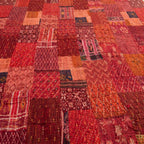 Crimson Tide Handmade Patola Kantha Bedspread
