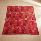 Crimson Tide Handmade Patola Kantha Bedspread