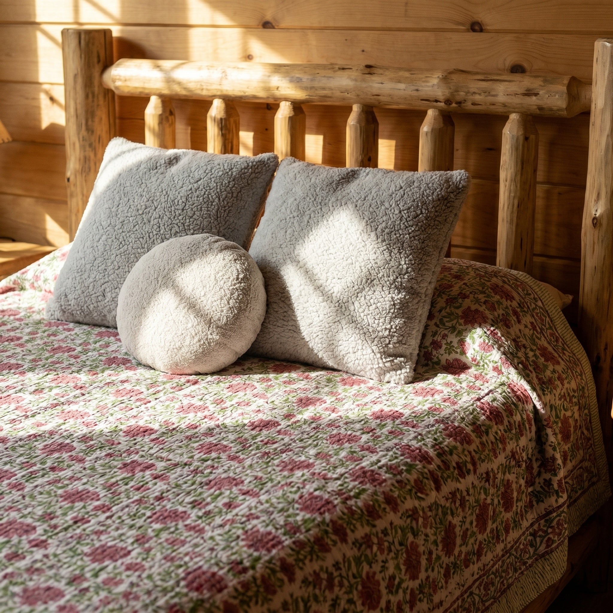 Whispering Fern Handmade Kantha Queen Bedsheet