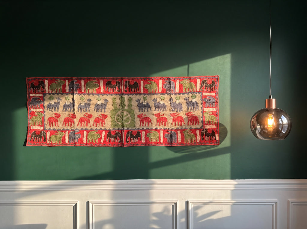 Wild Lupine Appliqué Pure Cotton Wall Hanging