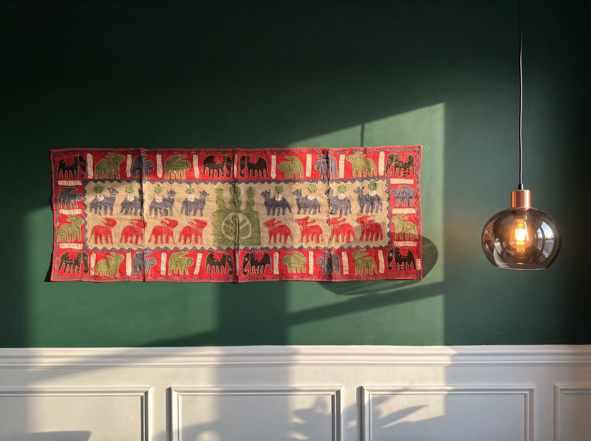 Wild Lupine Appliqué Pure Cotton Wall Hanging