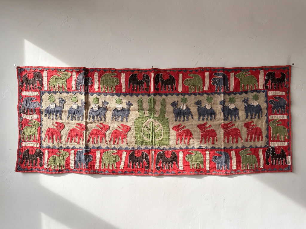 Wild Lupine Appliqué Pure Cotton Wall Hanging
