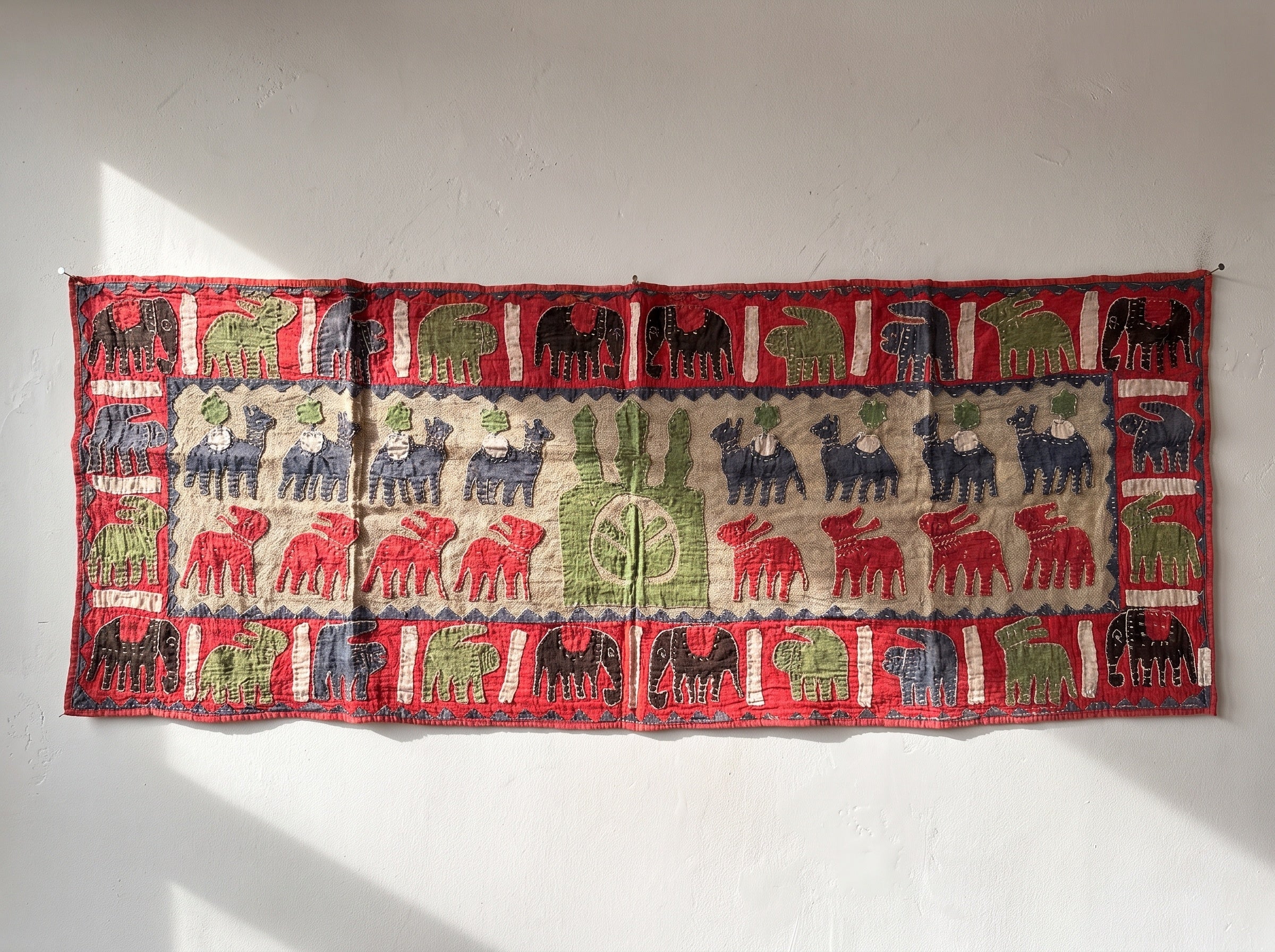 Wild Lupine Appliqué Pure Cotton Wall Hanging