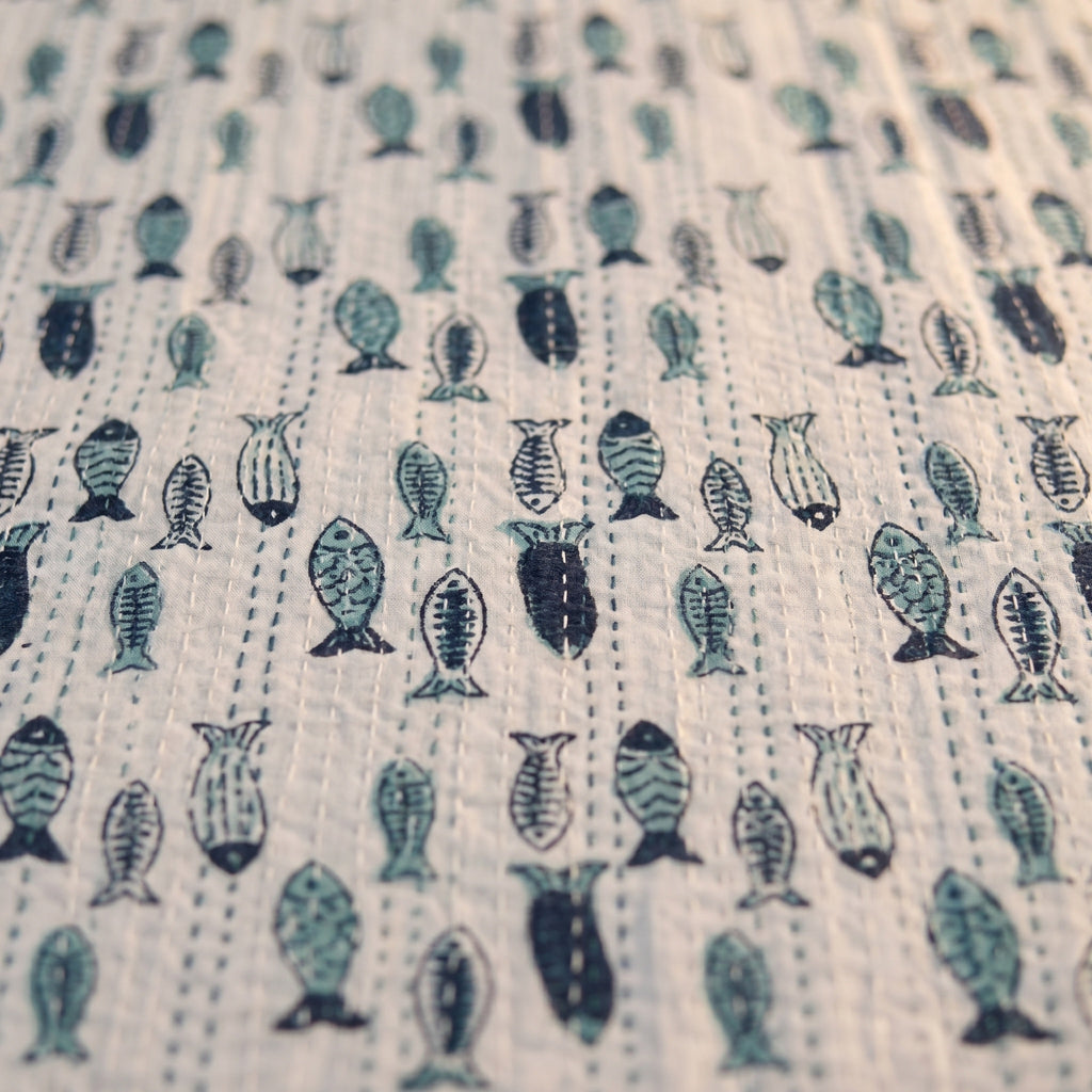 Amber Dream Handmade Kantha Queen Bedsheet