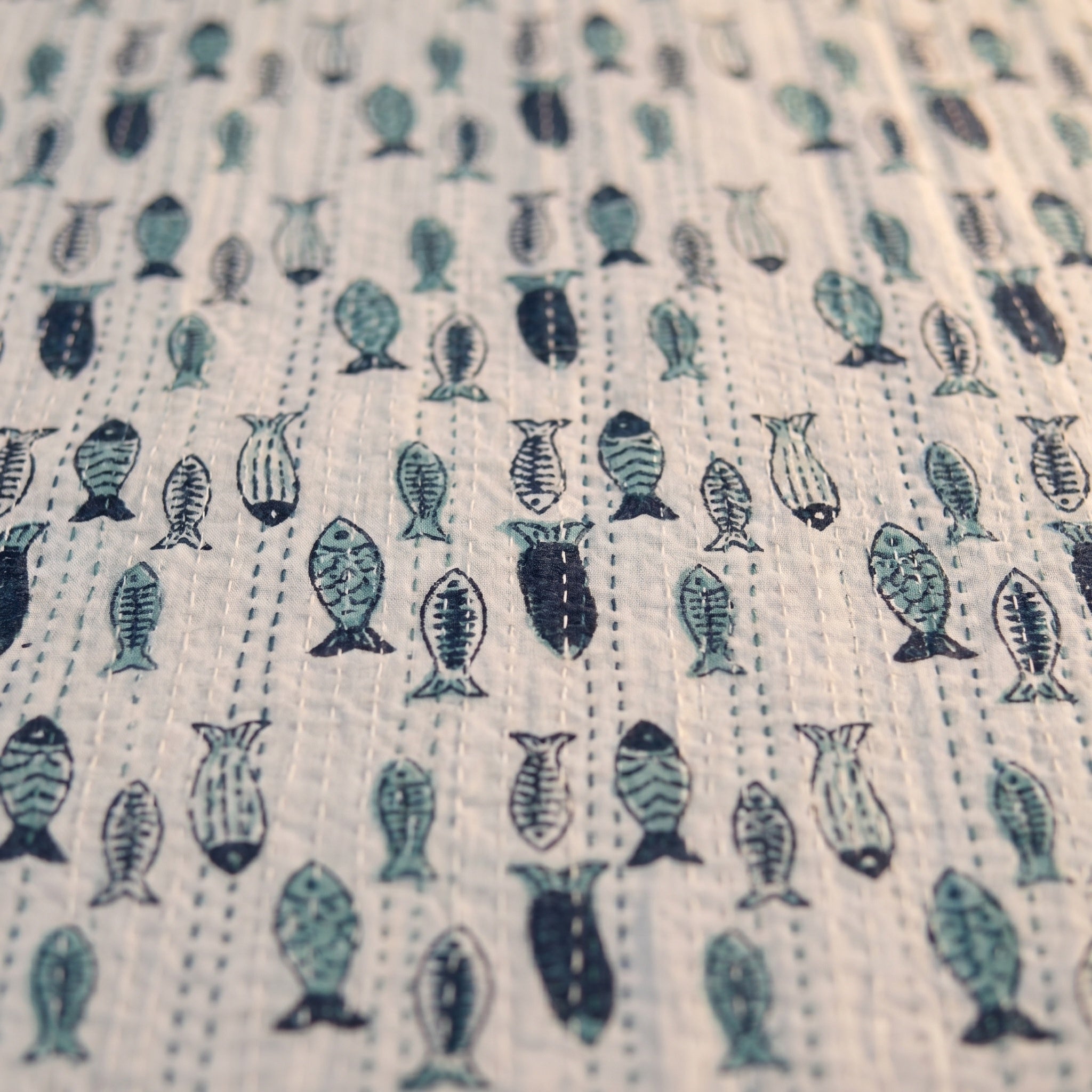Amber Dream Handmade Kantha Queen Bedsheet