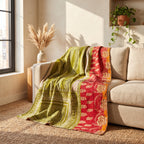 Terracotta Dream Vintage Cotton Kantha Throw