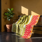 Terracotta Dream Vintage Cotton Kantha Throw
