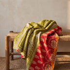 Terracotta Dream Vintage Cotton Kantha Throw