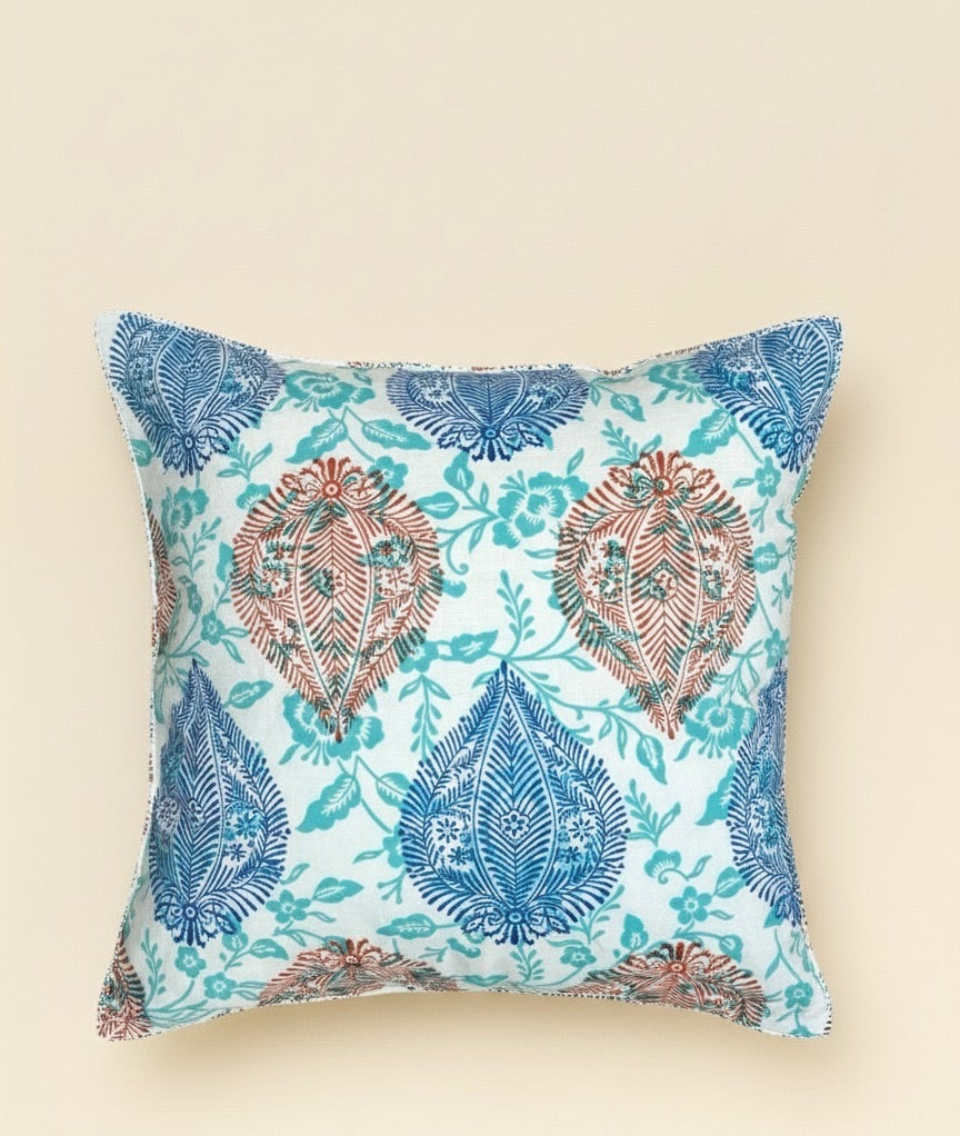 Rustic Paisley Cotton Cushion Cover
