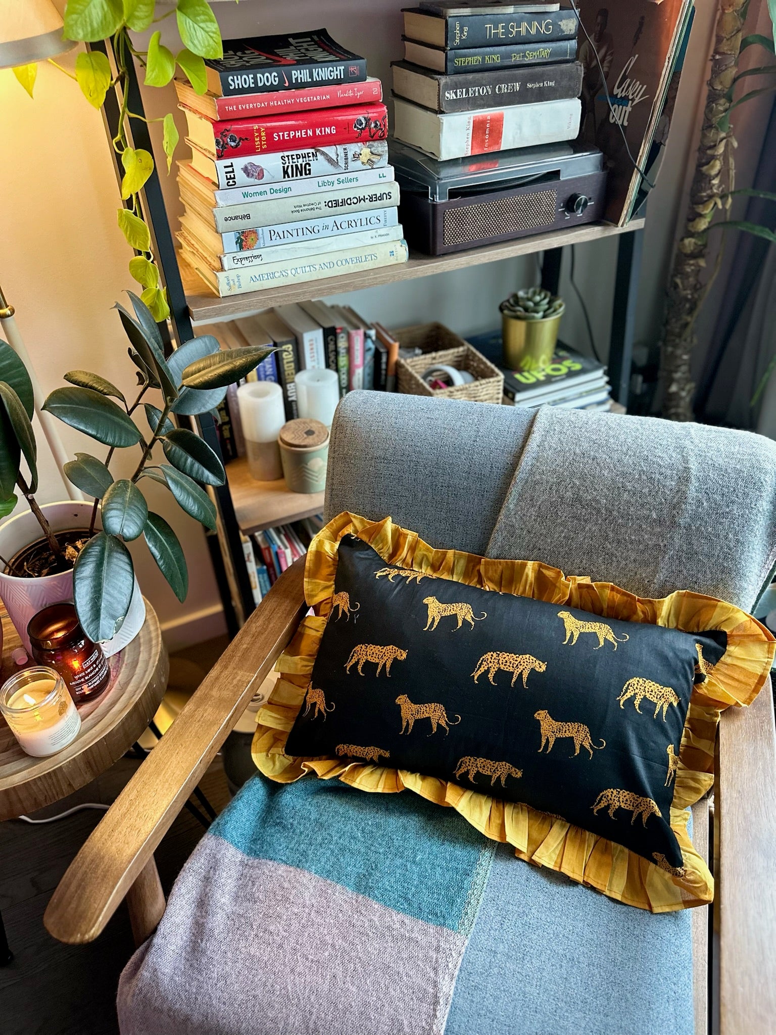 Black Leopard Cushion Cover