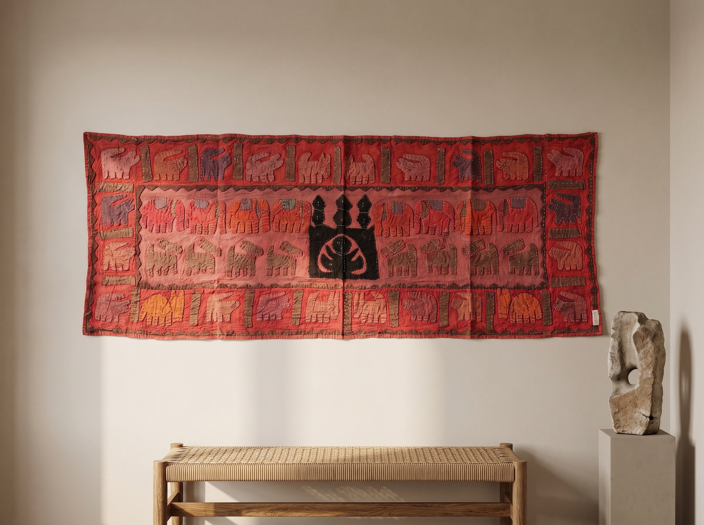Trillium Appliqué Pure Cotton Wall Hanging
