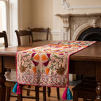Garden Reverie Exclusive Hand Embroidered Suzani Kantha Runner