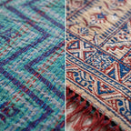 Zen Fern Vintage Handmade Kantha Silk Runner