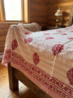 Spreading Spruce Handmade Kantha Queen Bedspread