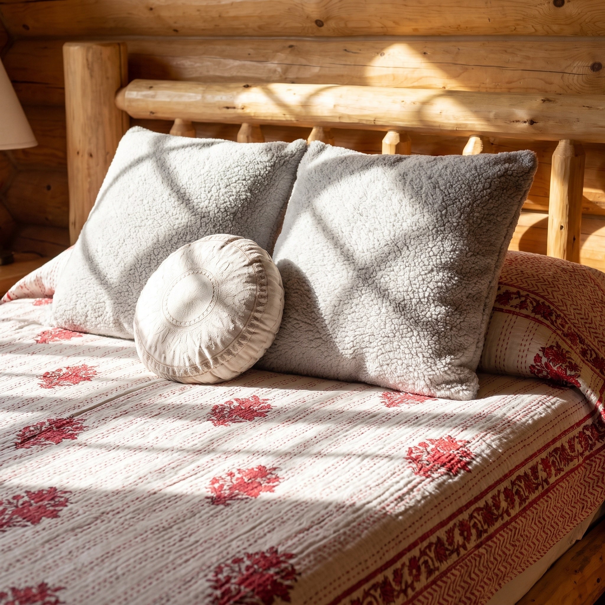 Spreading Spruce Handmade Kantha Queen Bedspread