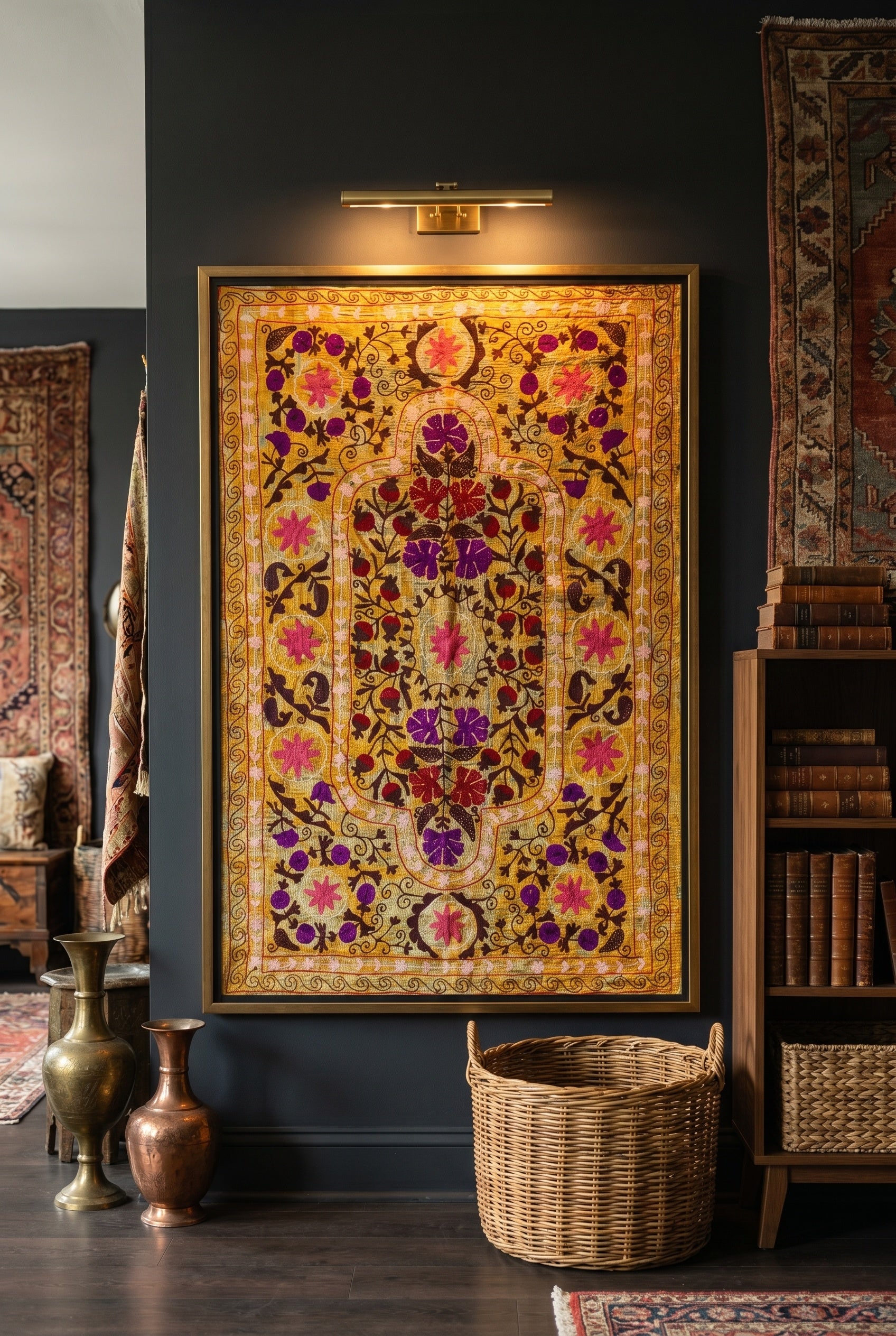 Still Waters Luxury Vintage Suzani Kantha Throw