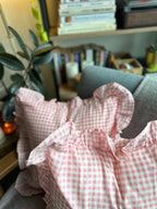 Pink checks Cushion Cover