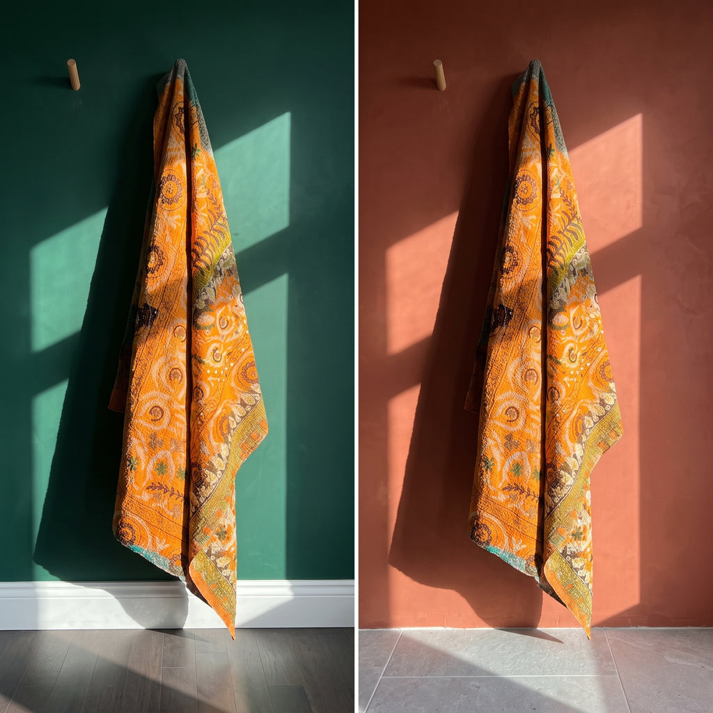 Whisper Stone Luxury Vintage Suzani Kantha Throw