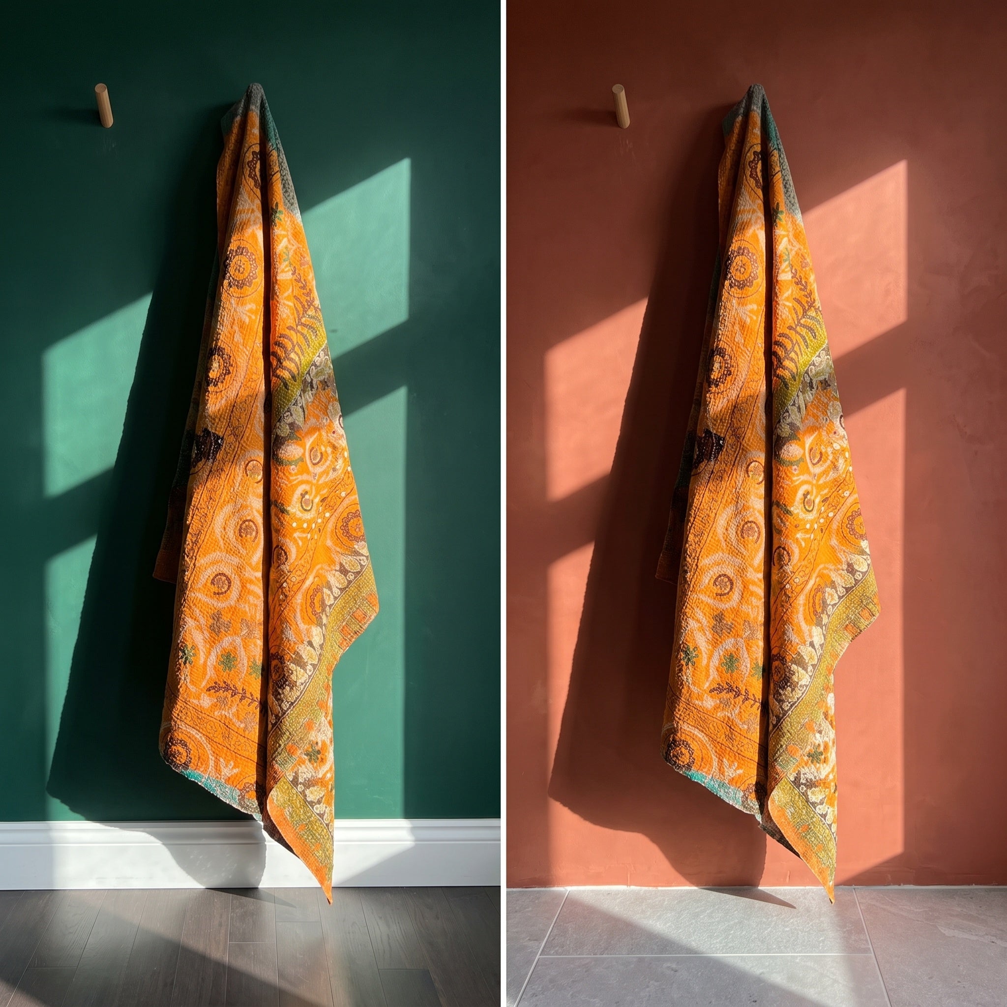 Whisper Stone Luxury Vintage Suzani Kantha Throw