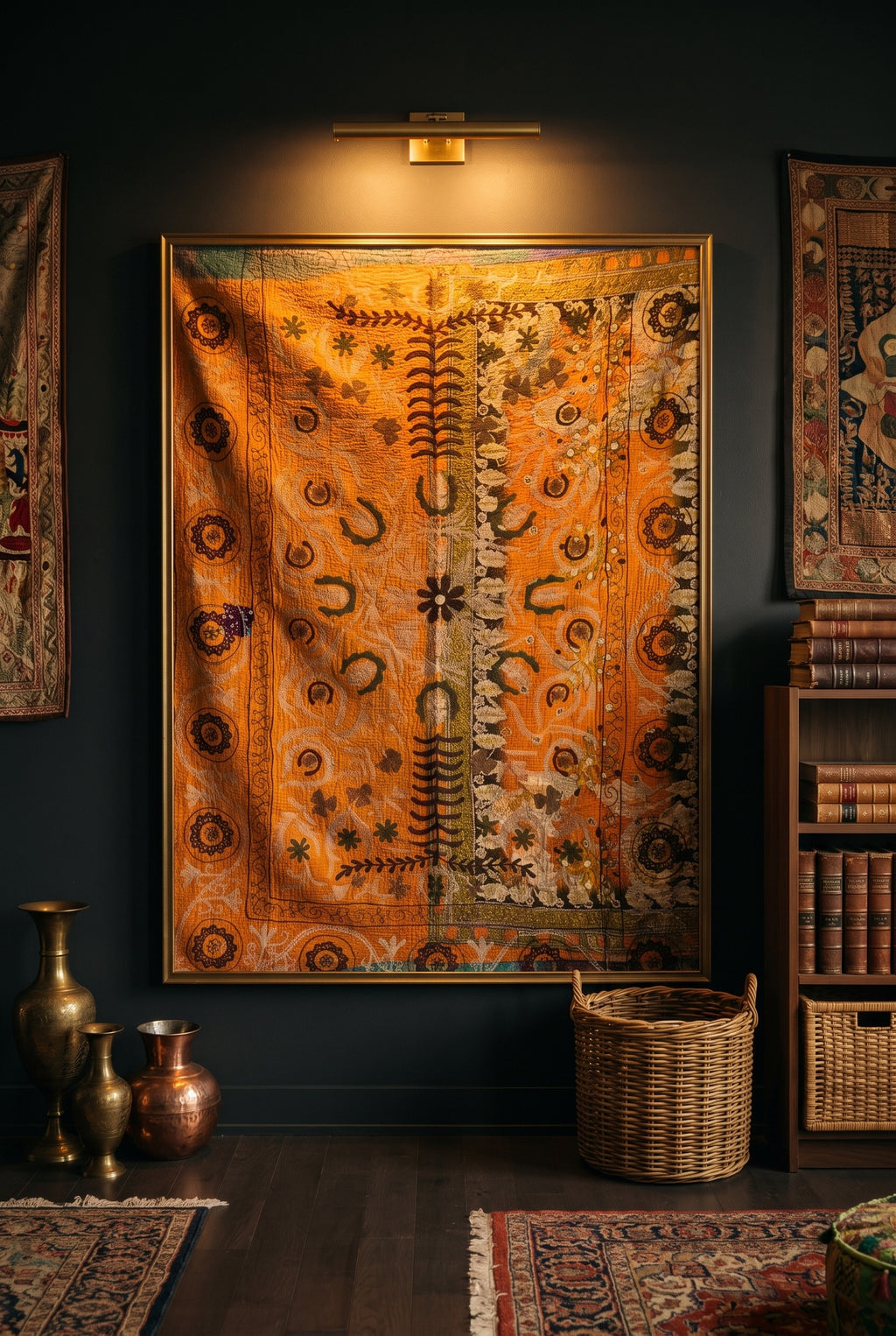 Whisper Stone Luxury Vintage Suzani Kantha Throw