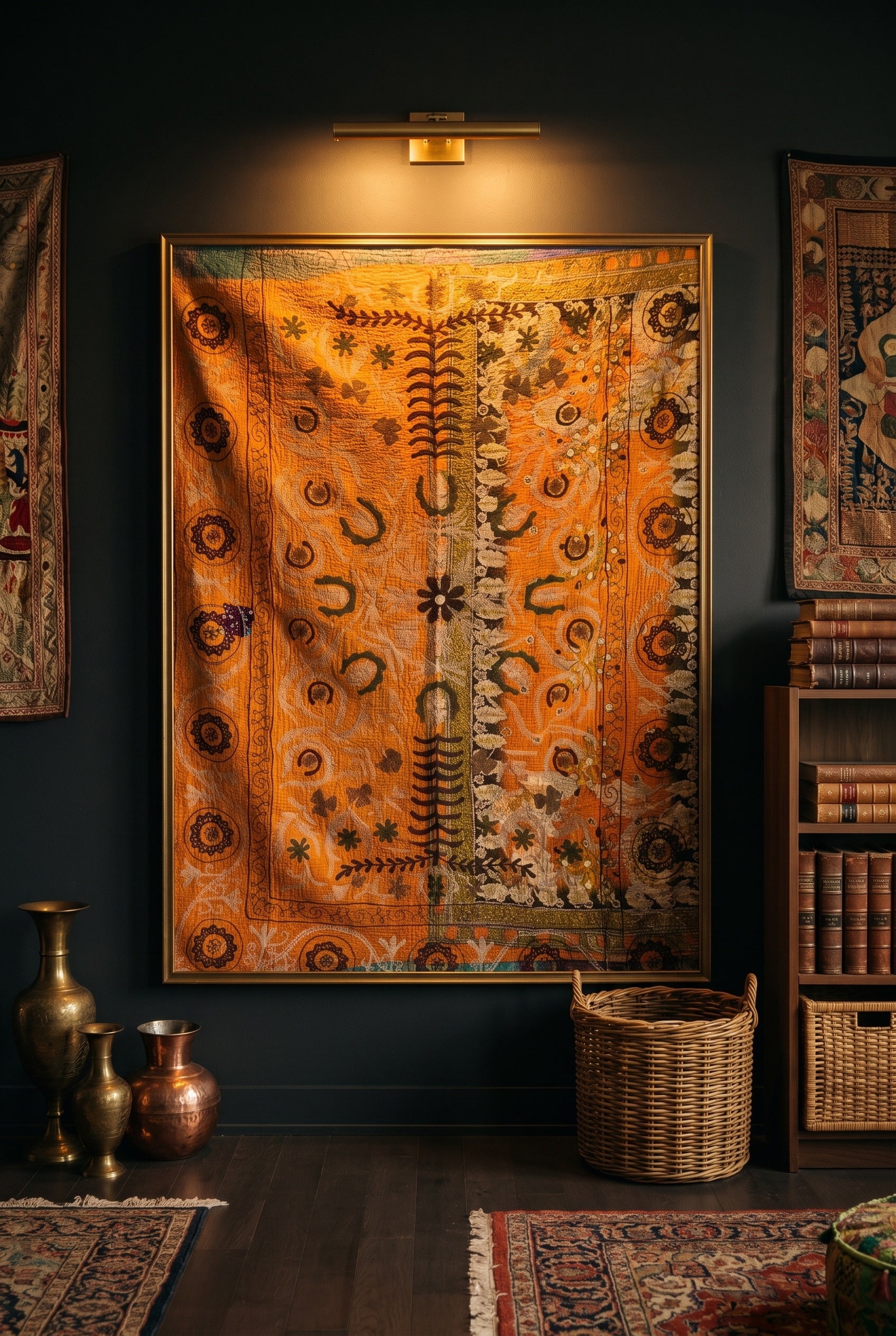 Whisper Stone Luxury Vintage Suzani Kantha Throw