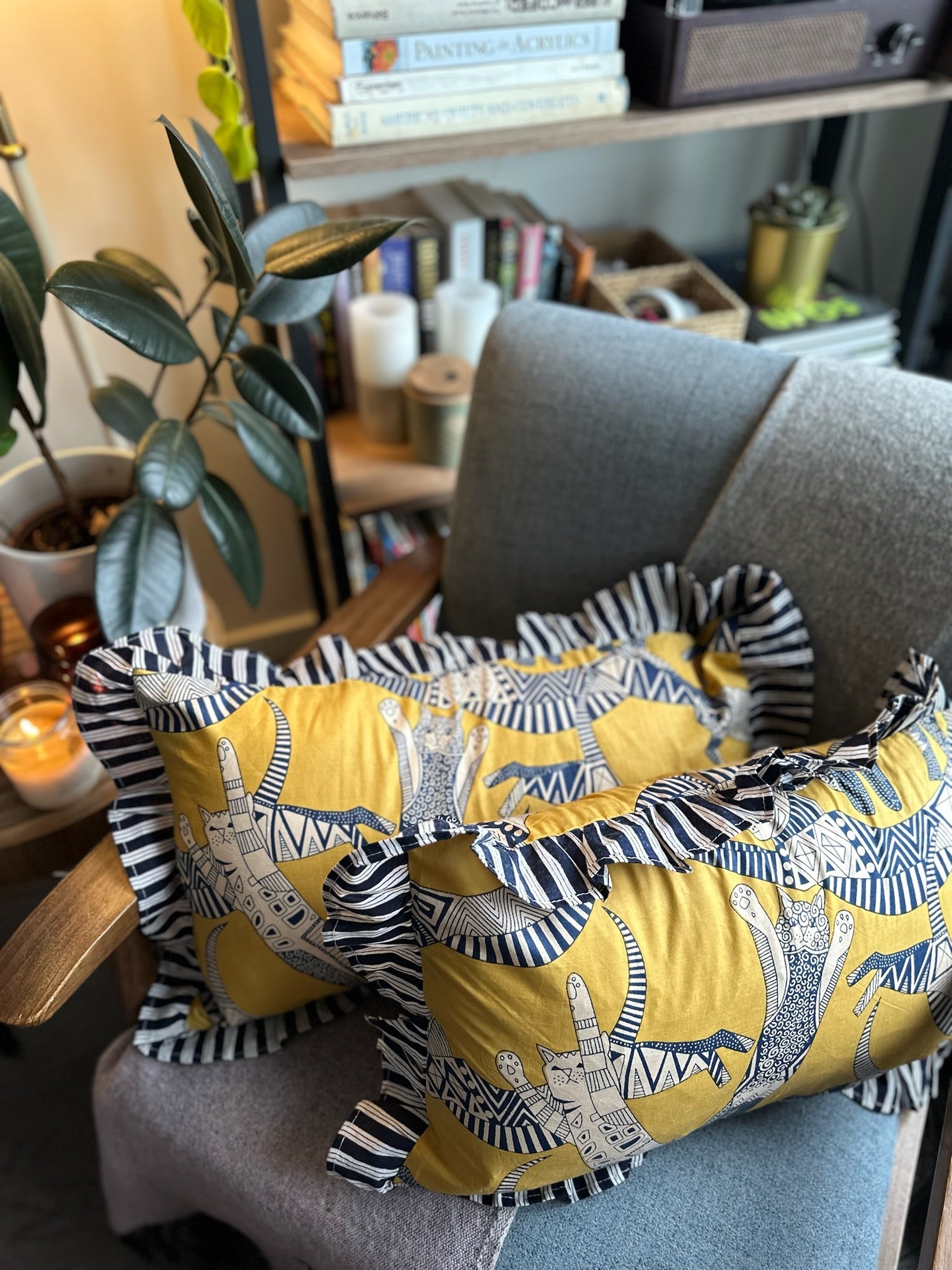 Cats Are Yellow Cushion Cover