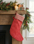 Festive Gingham Check Christmas Stocking