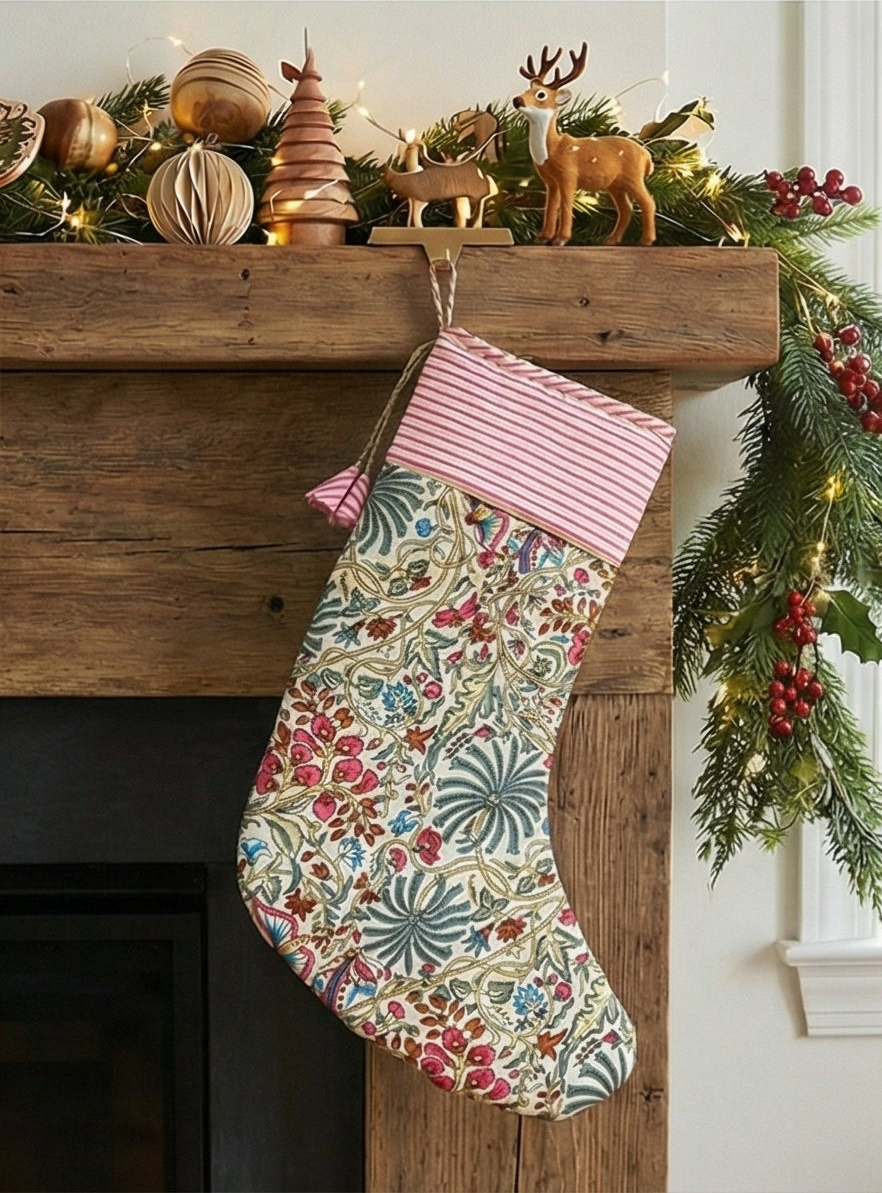 Heirloom Peony Bouquet Christmas stockings