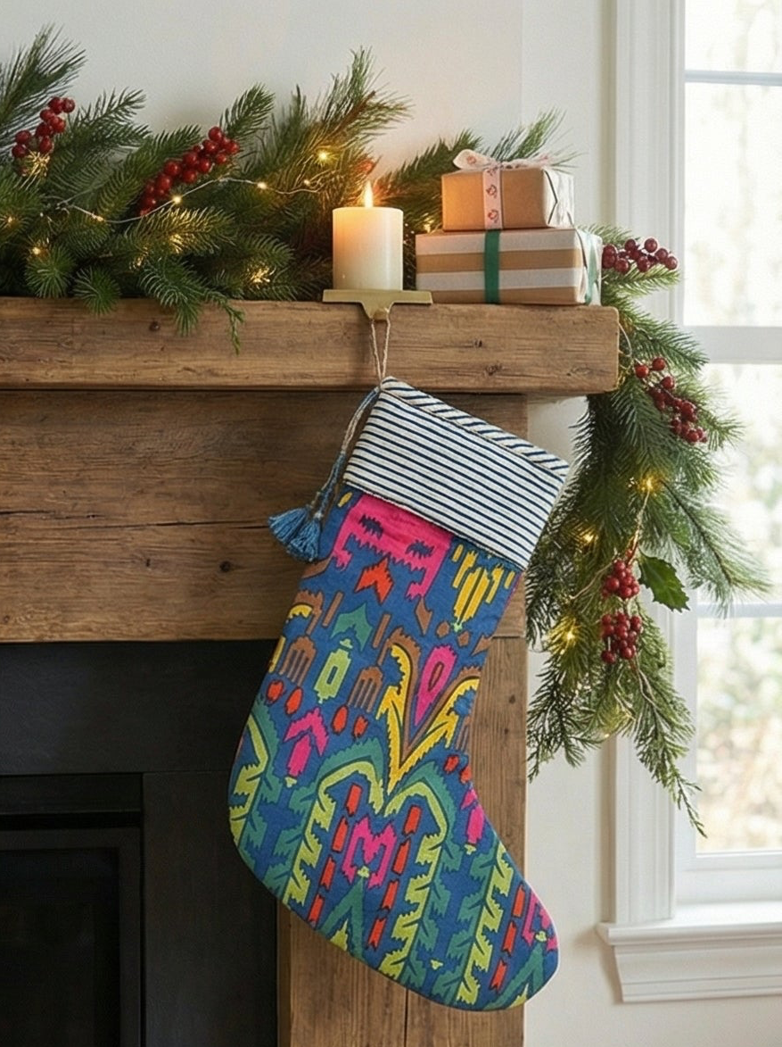 Ikat Nomad Tapestry Christmas stockings