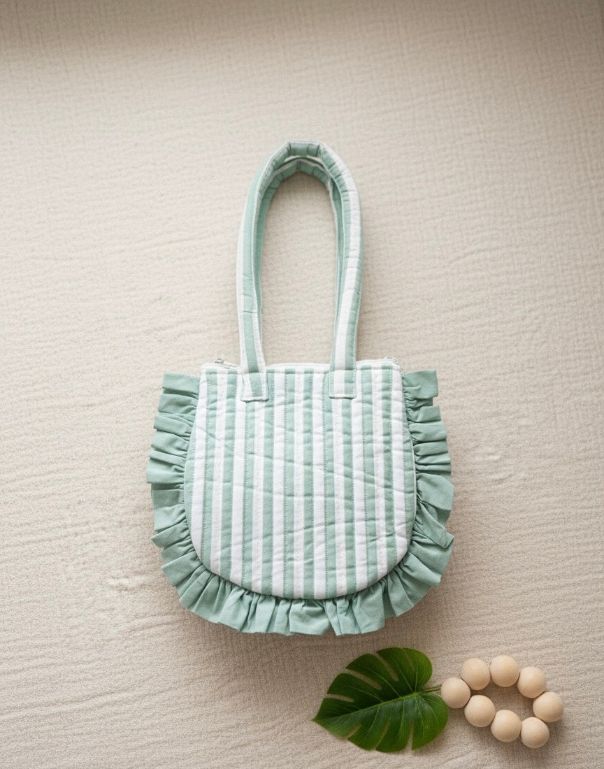 Mint Ruffle Daydream Tote Bag (Small)