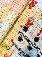 Gilded Indigo Luxury Patola Kantha Bedspread
