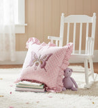 Whimsical Pink Stripes Cushion Cover