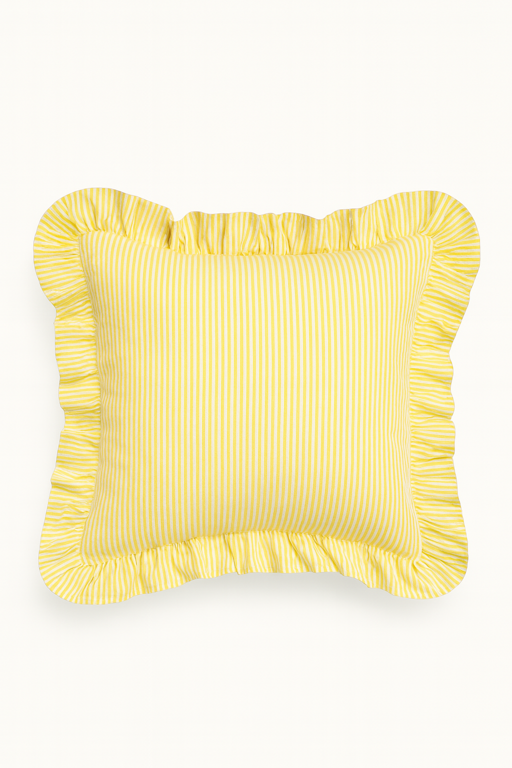 Decorative Yellow Striped Cushion Cover