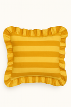 Mustard Meadow Lines Cushion Cover