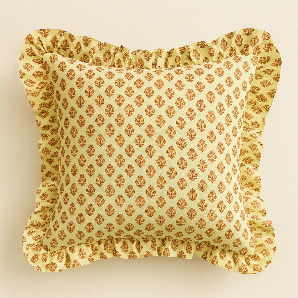 Yellow Flower Cushion Cover