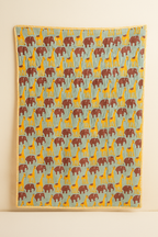 Tippy Toes and Trunks - 100% cotton Hand Made Artisnal Baby Quilt